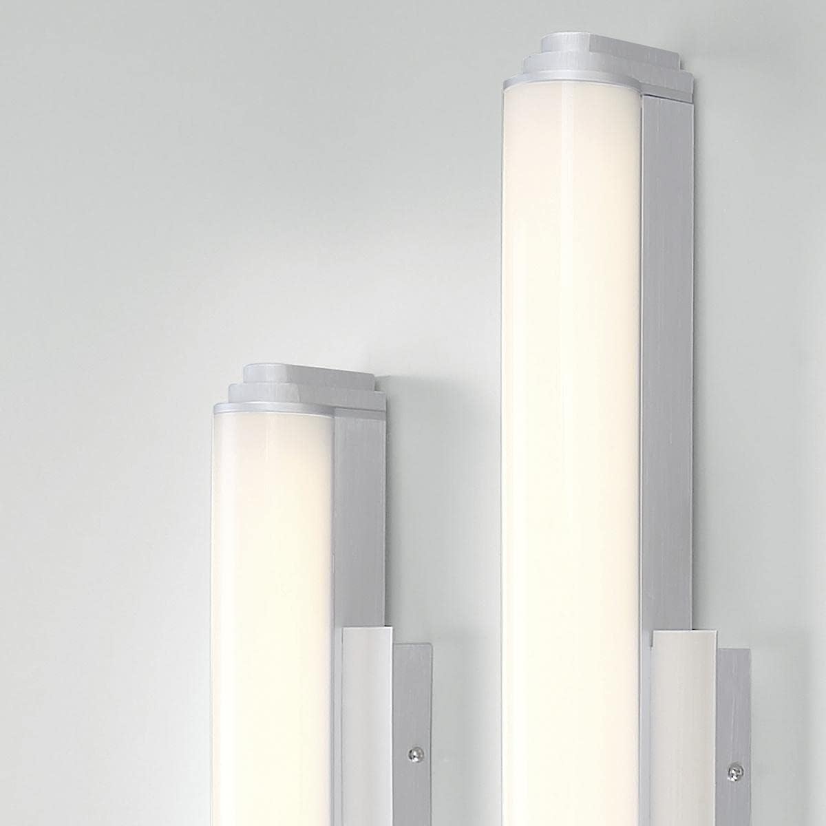 Eurofase Lighting Ray 15" Dimmable Aluminum Metal Vanity Light With White Acrylic Shade
