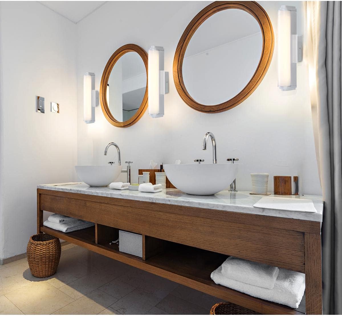 Eurofase Lighting Ray 26" Dimmable Aluminum Metal Vanity Light With White Acrylic Shade