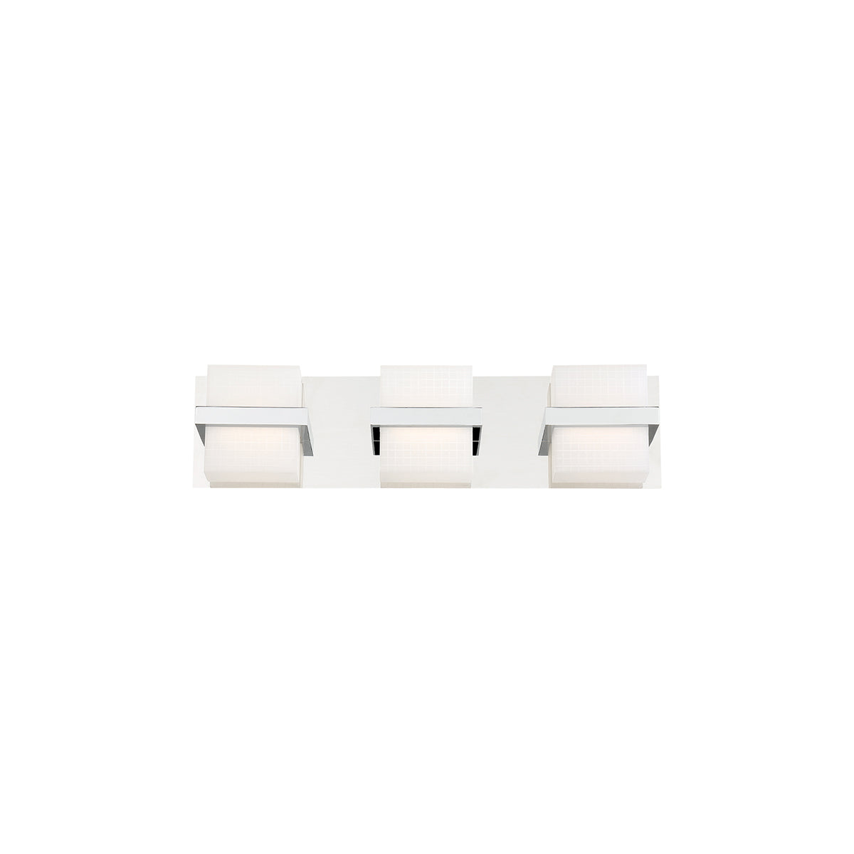 Eurofase Lighting Raylan 21" 3-Light Dimmable Chrome Integrated LED Bath Bar With Frosted Cube Shades