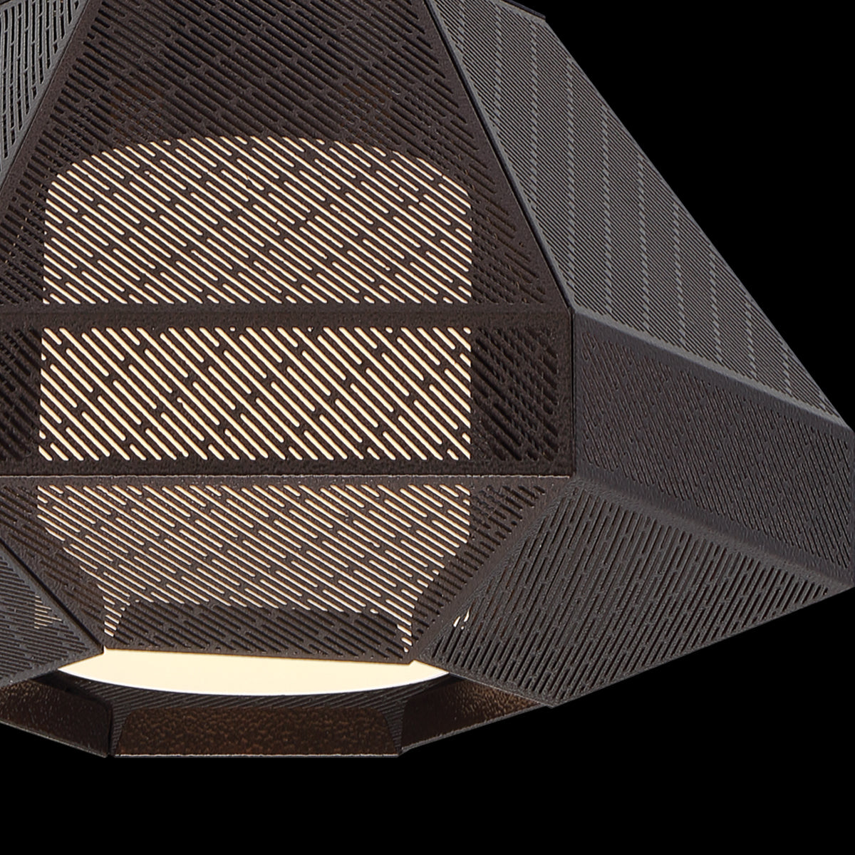 Eurofase Lighting Recinto 12" Bronze Incandescent Geometric Pendant Light With Metal & Frosted Glass Shade