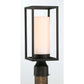 Eurofase Lighting Ren 15" 1-Light Opal White Glass Shade Powder Coat Black Outdoor Post Mount Lighting