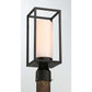 Eurofase Lighting Ren 15" 1-Light Opal White Glass Shade Powder Coat Black Outdoor Post Mount Lighting
