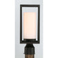 Eurofase Lighting Ren 15" 1-Light Opal White Glass Shade Powder Coat Black Outdoor Post Mount Lighting