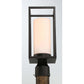 Eurofase Lighting Ren 15" 1-Light Opal White Glass Shade Powder Coat Black Outdoor Post Mount Lighting
