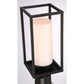 Eurofase Lighting Ren 15" 1-Light Opal White Glass Shade Powder Coat Black Outdoor Post Mount Lighting
