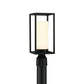 Eurofase Lighting Ren 15" 1-Light Opal White Glass Shade Powder Coat Black Outdoor Post Mount Lighting