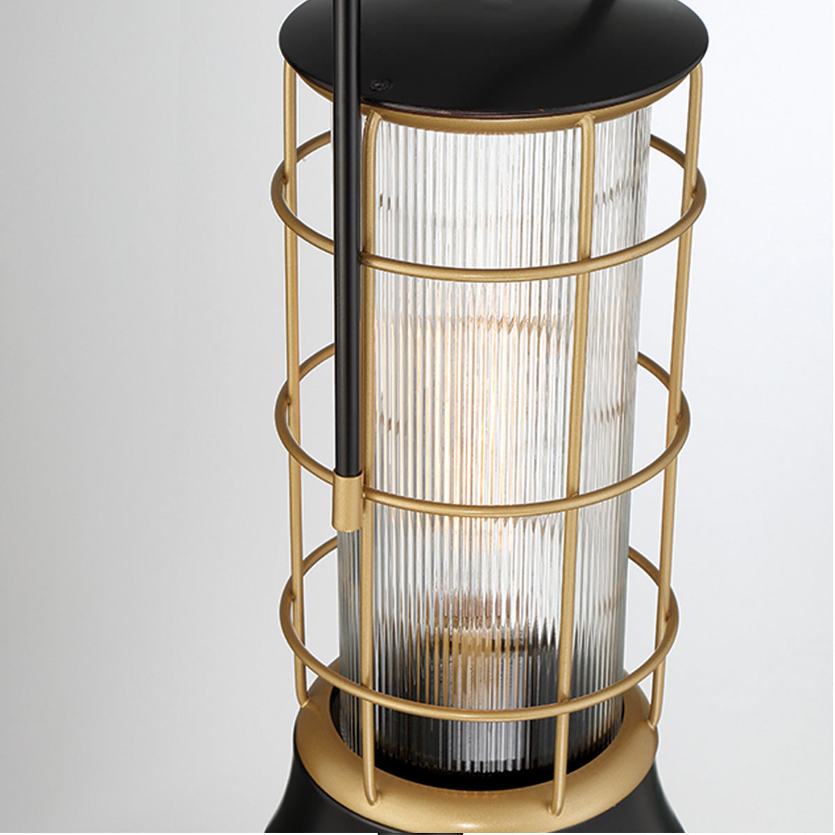 Eurofase Lighting Rivamar 23" 1-Light Clear Glass Shade Black and Gold Outdoor Post Mount Lighting