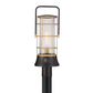 Eurofase Lighting Rivamar 23" 1-Light Clear Glass Shade Black and Gold Outdoor Post Mount Lighting
