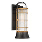 Eurofase Lighting Rivamar 8" Large Dimmable Incandescent Oil Rubbed Bronze/ Gold Outdoor Wall Sconce With Ribbed Glass Shade