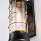 Eurofase Lighting Rivamar 8" Large Dimmable Incandescent Oil Rubbed Bronze/ Gold Outdoor Wall Sconce With Ribbed Glass Shade
