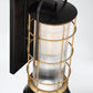 Eurofase Lighting Rivamar 8" Large Dimmable Incandescent Oil Rubbed Bronze/ Gold Outdoor Wall Sconce With Ribbed Glass Shade
