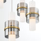 Eurofase Lighting Rola 18" 5-Light Dimmable Integrated LED Gold Round Chandelier With Smoked Glass Shades