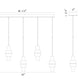 Eurofase Lighting Rola 42" 5-Light Dimmable Integrated LED Gold Linear Chandelier With Smoked Glass Shades
