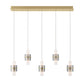 Eurofase Lighting Rola 42" 5-Light Dimmable Integrated LED Gold Linear Chandelier With Smoked Glass Shades