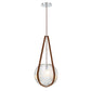 Eurofase Lighting Rosemount 27" Dimmable Chrome Pendant Light With Clear & Tan Glass Shade