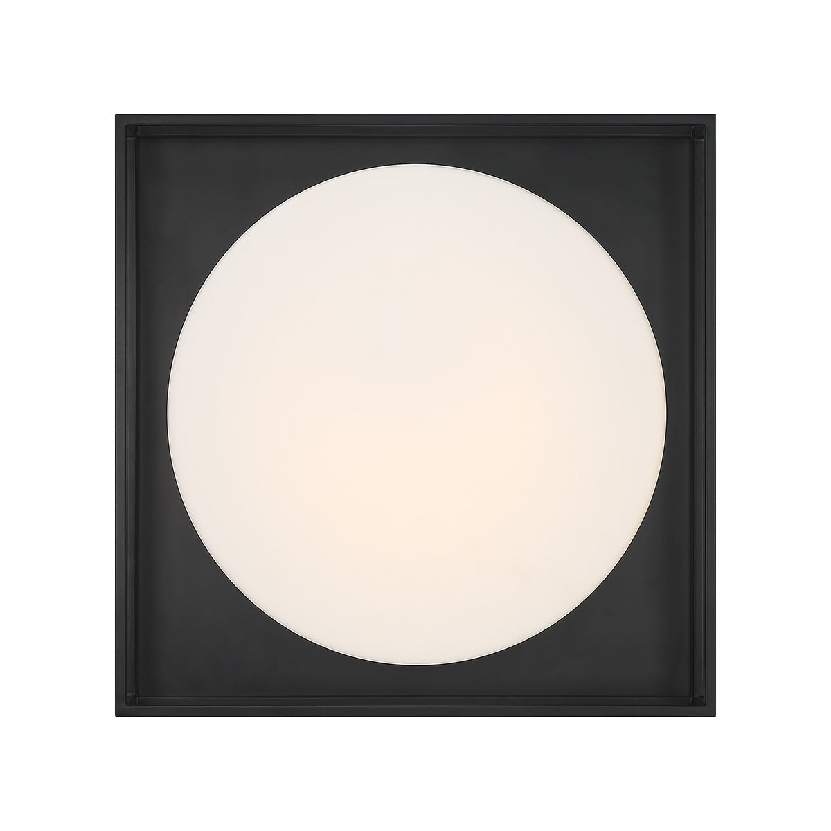 Eurofase Lighting Rover 12" Small Dimmable Integrated LED Black Flush Mount With Opal Glass Shade