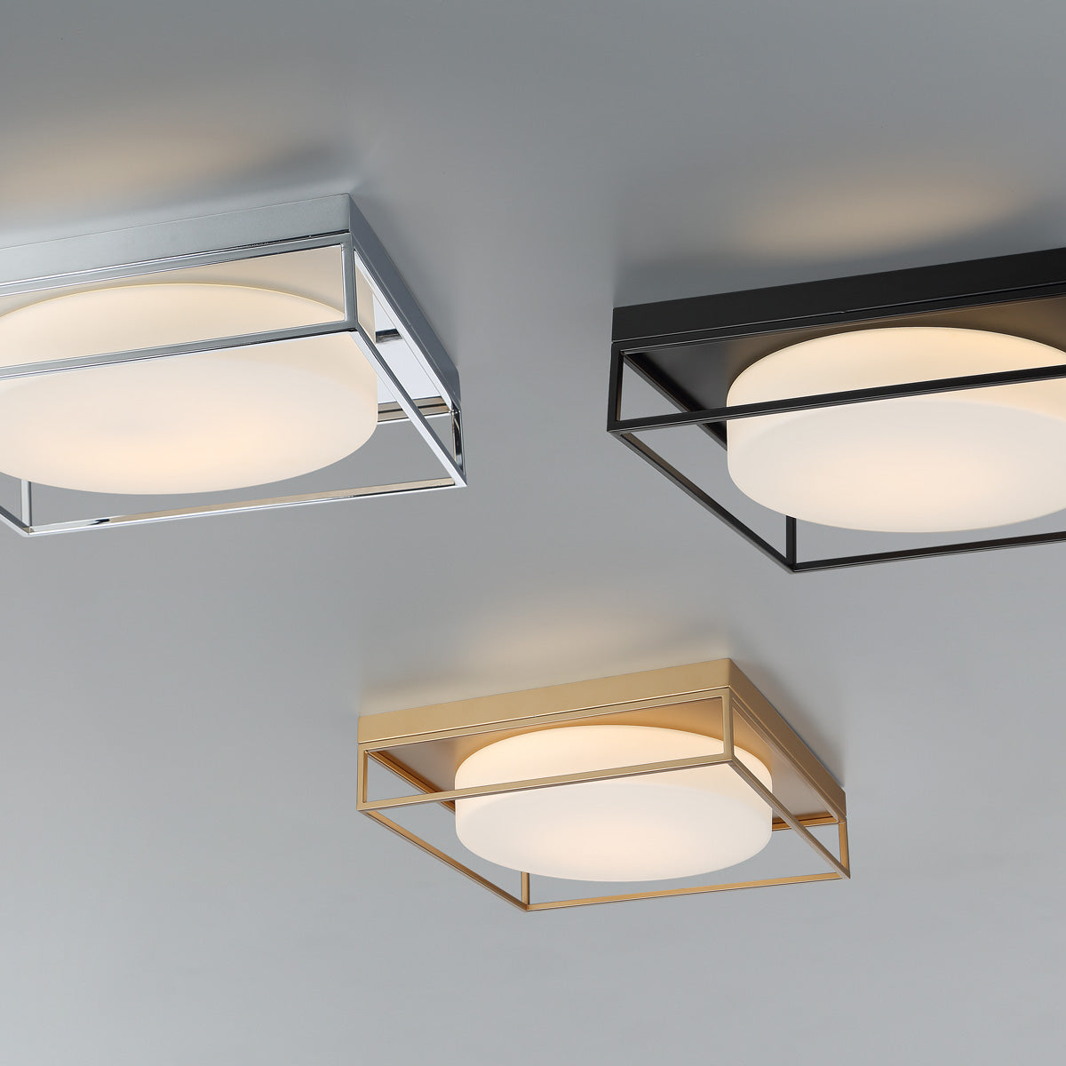 Eurofase Lighting Rover 15" Large Dimmable Integrated LED Black Flush Mount With Opal Glass Shade