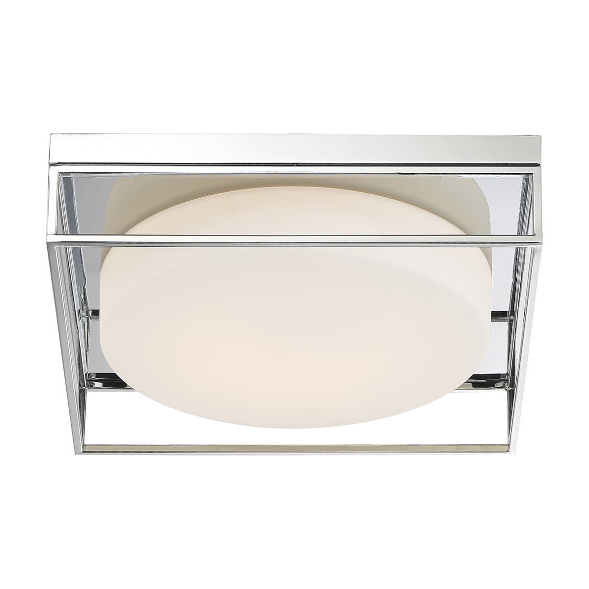 Eurofase Lighting Rover 15" Large Dimmable Integrated LED Chrome Flush Mount With Opal Glass Shade