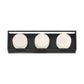 Eurofase Lighting Rover 18" 3-Light Dimmable Integrated LED Black Bath Bar With Opal Glass Shades