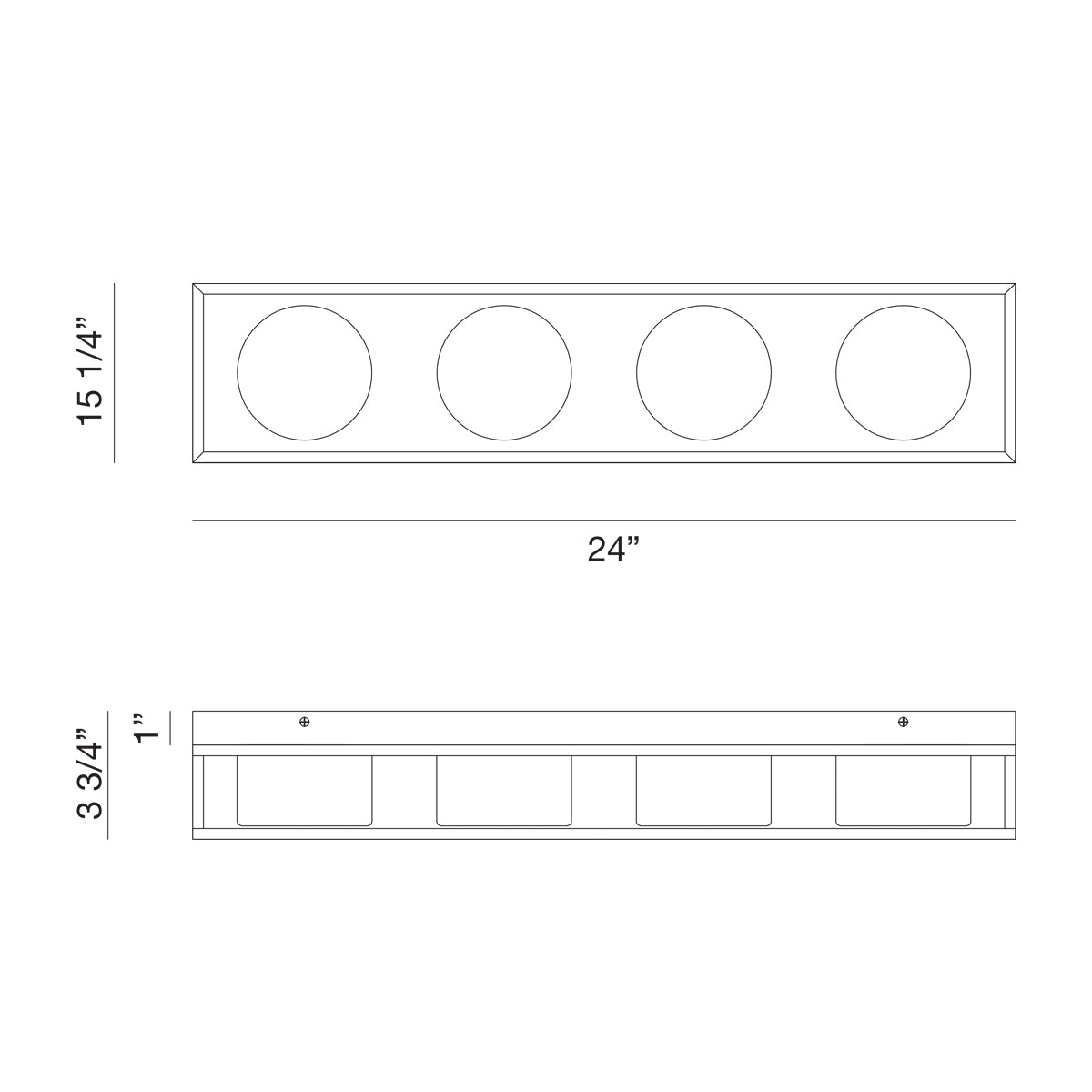 Eurofase Lighting Rover 24" 4-Light Dimmable Integrated LED Black Bath Bar With Opal Glass Shades