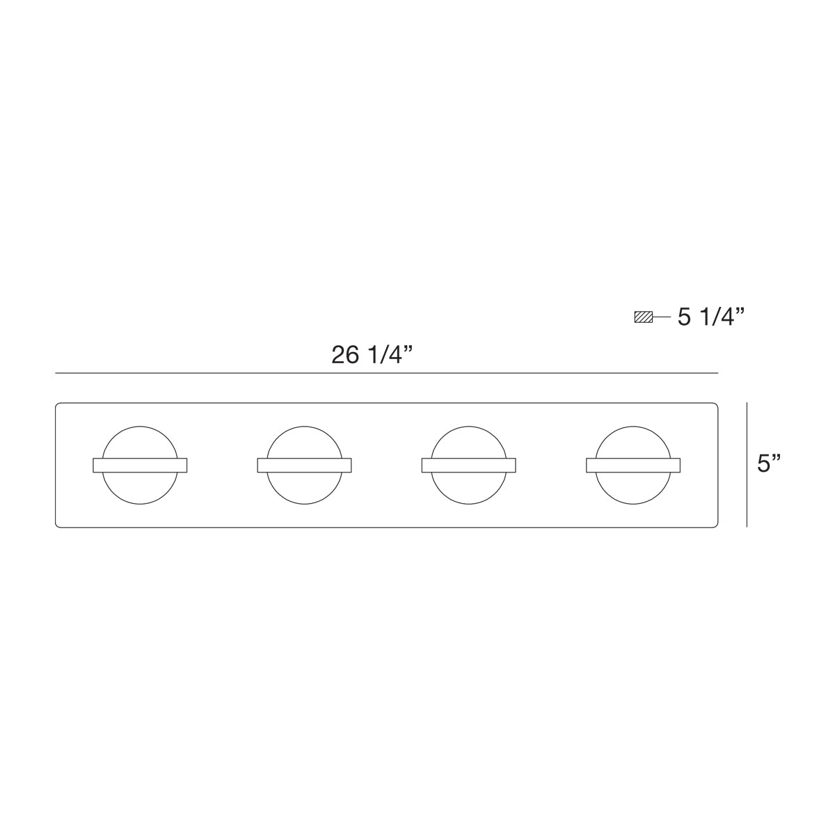 Eurofase Lighting Ryder 26" 4-Light Dimmable Integrated LED Black Bath Bar With Clear Glass Orb Shades