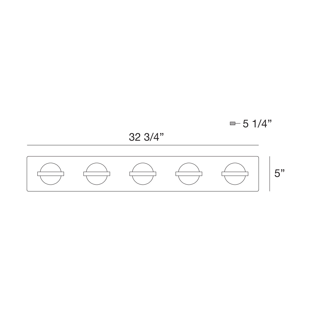 Eurofase Lighting Ryder 33" 5-Light Dimmable Integrated LED Black Bath Bar With Clear Glass Orb Shades