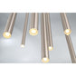 Eurofase Lighting Santana 24" 18-Light Round Dimmable LED Satin Nickel Metal Chandelier With Extruded Metal Tube Shades