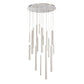 Eurofase Lighting Santana 24" 18-Light Round Dimmable LED Satin Nickel Metal Chandelier With Extruded Metal Tube Shades