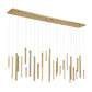 Eurofase Lighting Santana 72" 30-Light Linear Dimmable LED Antique Brass Metal Chandelier With Extruded Metal Tube Shades