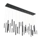 Eurofase Lighting Santana 72" 30-Light Linear Dimmable LED Black Metal Chandelier With Extruded Metal Tube Shades
