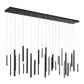 Eurofase Lighting Santana 72" 30-Light Linear Dimmable LED Black Metal Chandelier With Extruded Metal Tube Shades