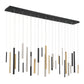 Eurofase Lighting Santana 72" 30-Light Linear Dimmable LED Multi Color Metal Chandelier With Extruded Metal Tube Shades