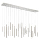 Eurofase Lighting Santana 72" 30-Light Linear Dimmable LED Satin Nickel Metal Chandelier With Extruded Metal Tube Shades