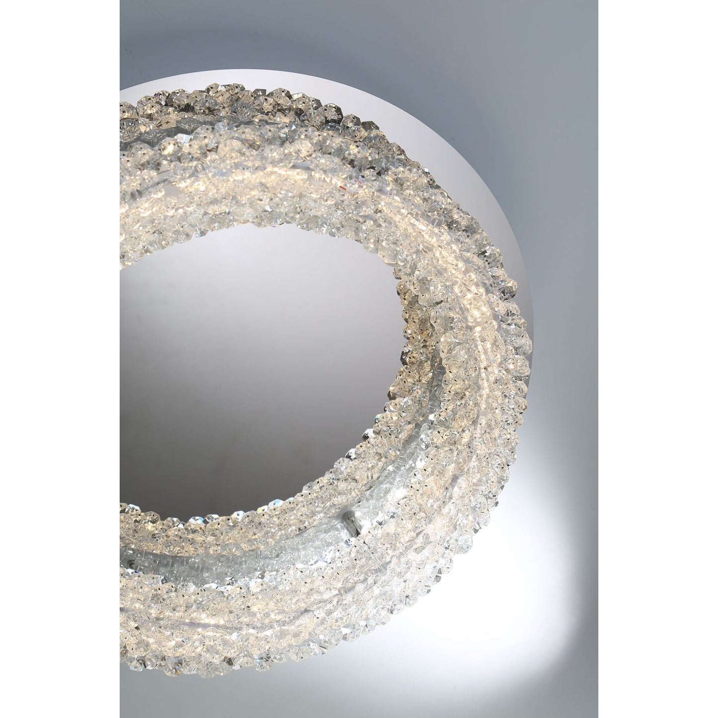 Eurofase Lighting Sassi 15" Dimmable Integrated LED Chrome Flush Mount With Clear Crystal Shade