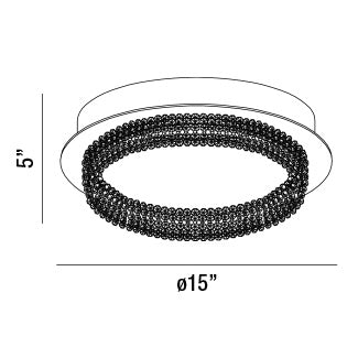 Eurofase Lighting Sassi 15" Dimmable Integrated LED Chrome Flush Mount With Clear Crystal Shade