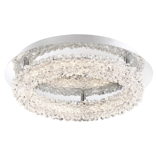 Eurofase Lighting Sassi 15" Dimmable Integrated LED Chrome Flush Mount With Clear Crystal Shade