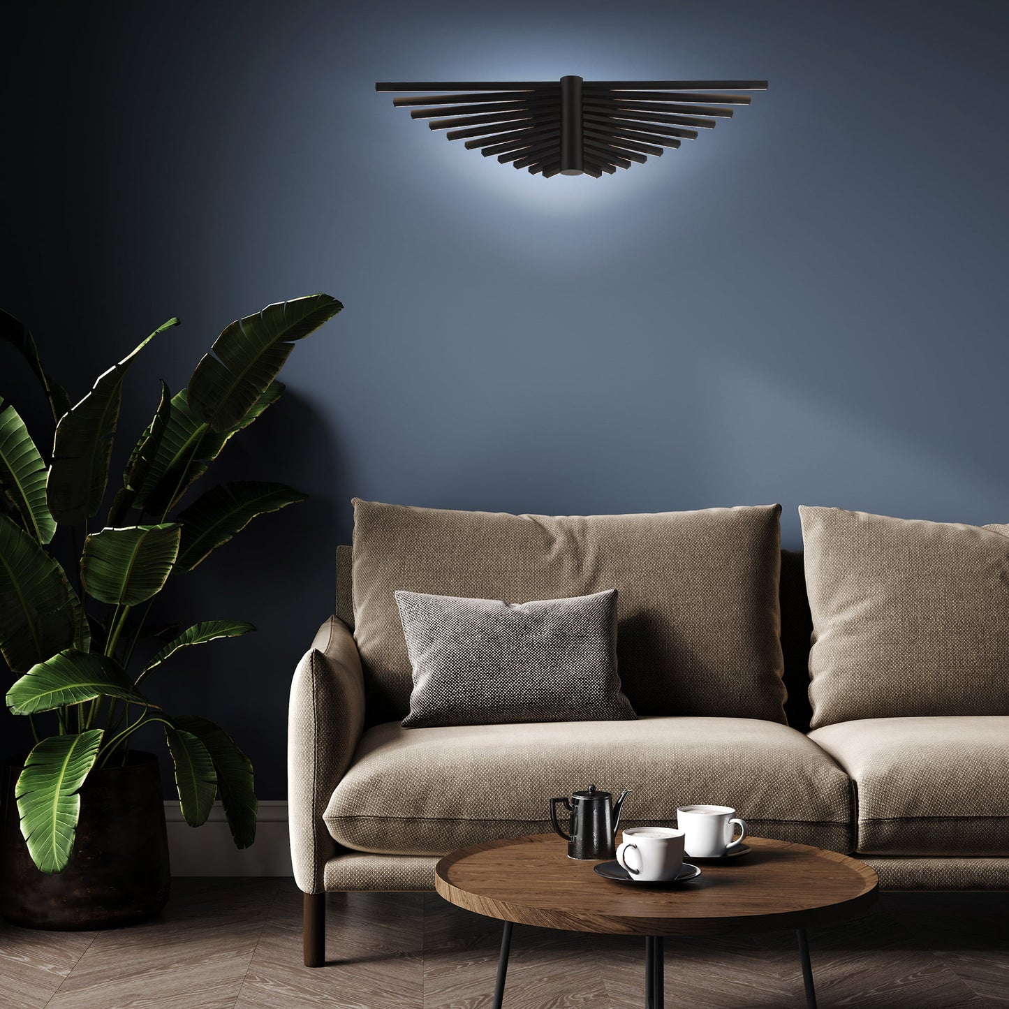 Eurofase Lighting Seraph 25" Dimmable Integrated LED Matte Black Wall Sconce With Acrylic Shades