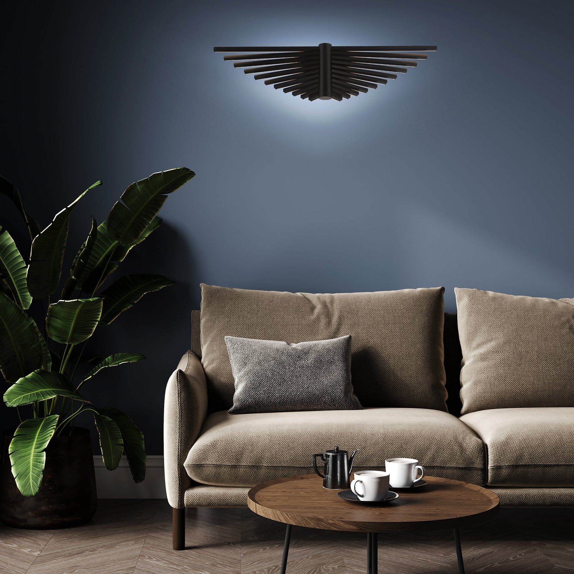 Eurofase Lighting Seraph 25" Dimmable Integrated LED Matte Black Wall Sconce With Acrylic Shades