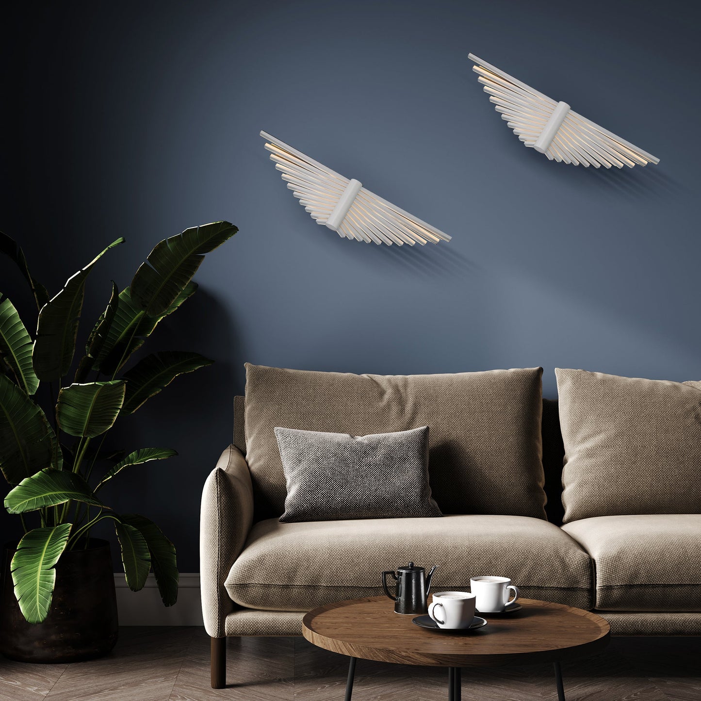 Eurofase Lighting Seraph 25" Dimmable Integrated LED Matte White Wall Sconce With Acrylic Shades