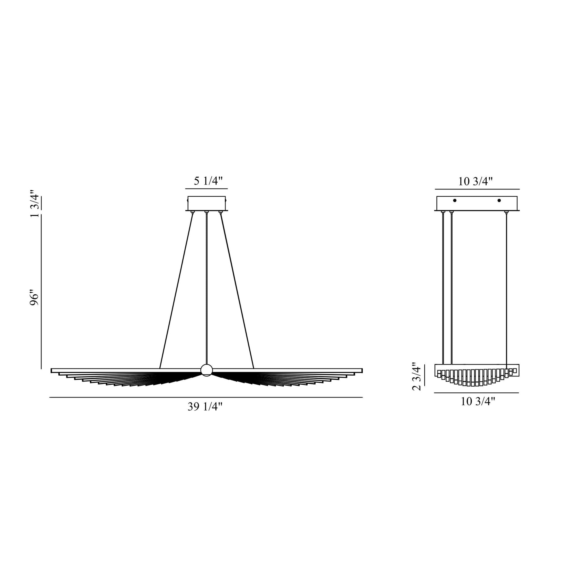Eurofase Lighting Seraph 39" Dimmable Integrated LED Matte Black Chandelier With Acrylic Shades