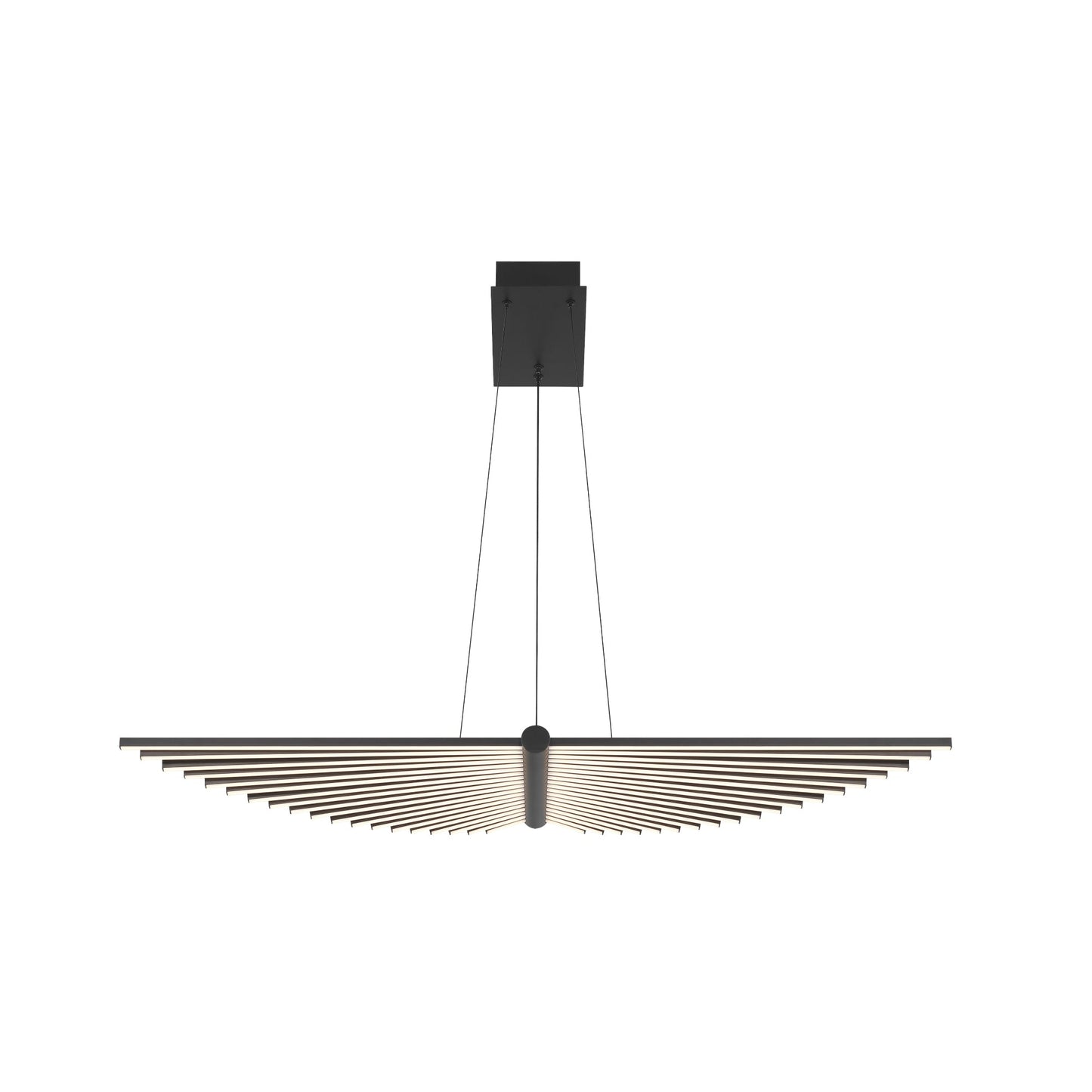Eurofase Lighting Seraph 39" Dimmable Integrated LED Matte Black Chandelier With Acrylic Shades