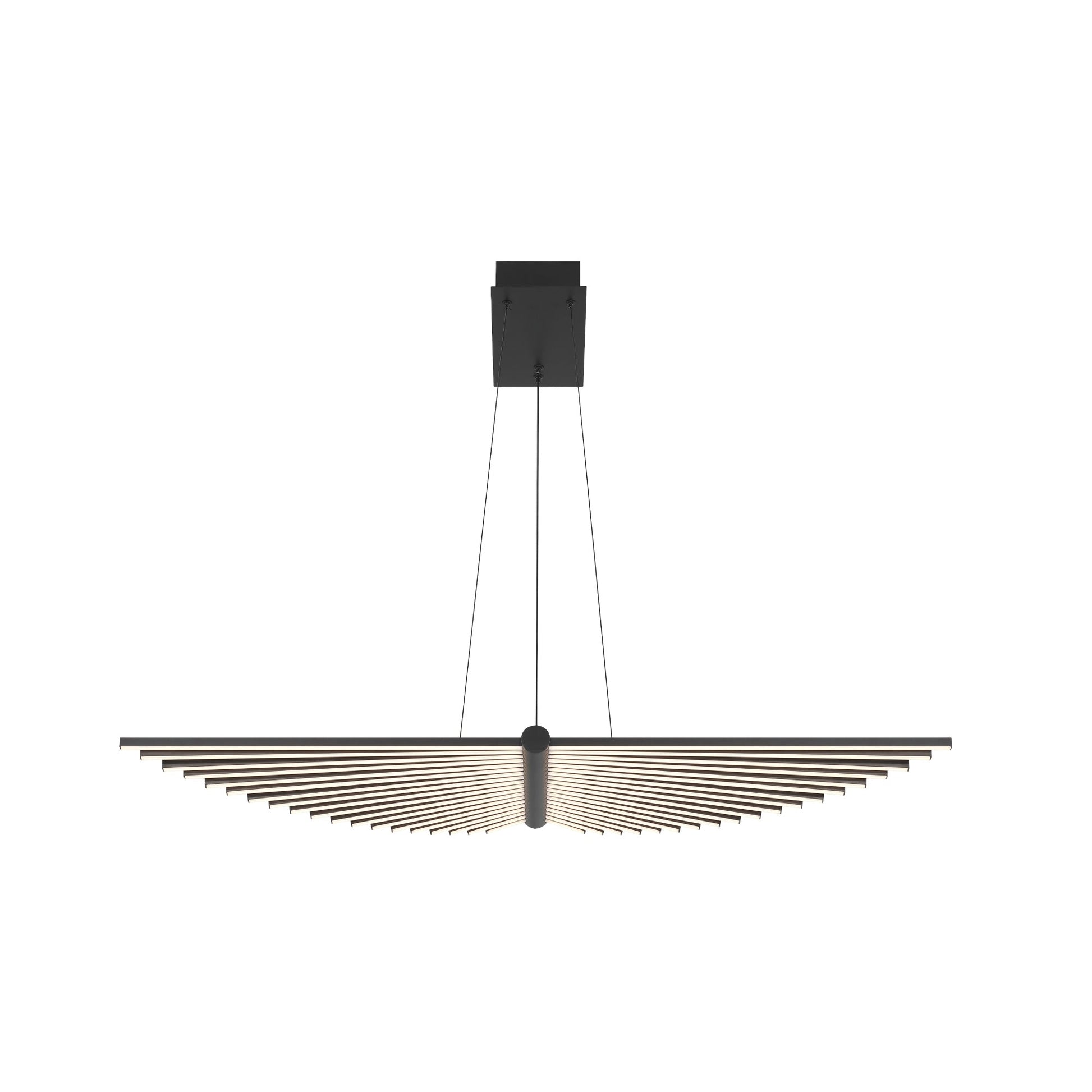Eurofase Lighting Seraph 39" Dimmable Integrated LED Matte Black Chandelier With Acrylic Shades