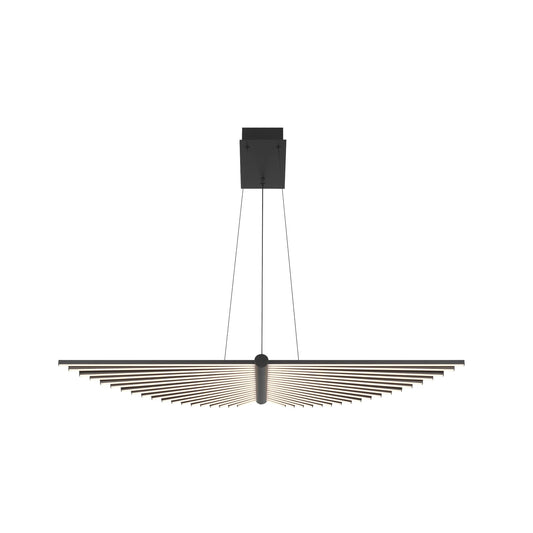 Eurofase Lighting Seraph 39" Dimmable Integrated LED Matte Black Chandelier With Acrylic Shades