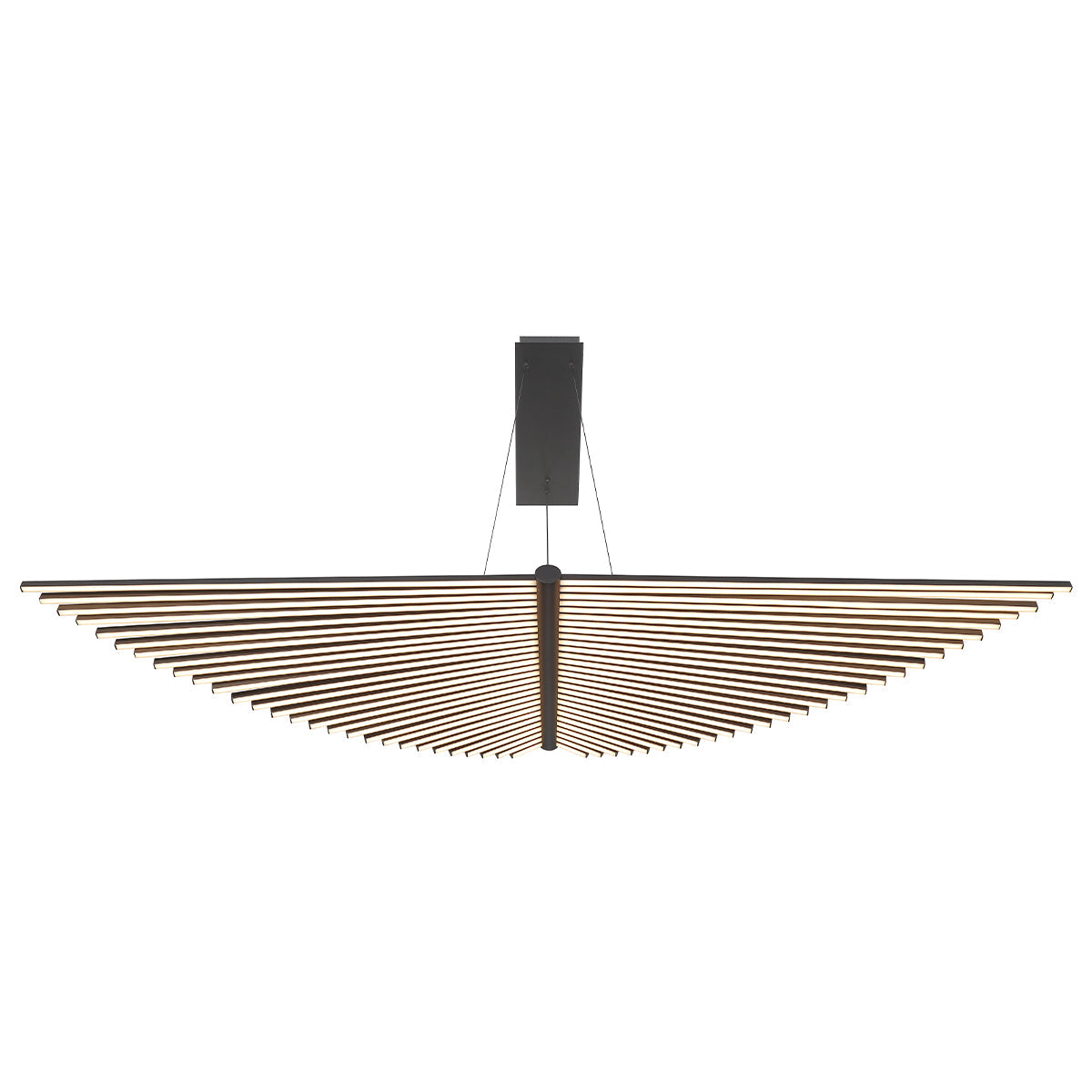 Eurofase Lighting Seraph 59" Dimmable Integrated LED Matte Black Chandelier With Acrylic Shades