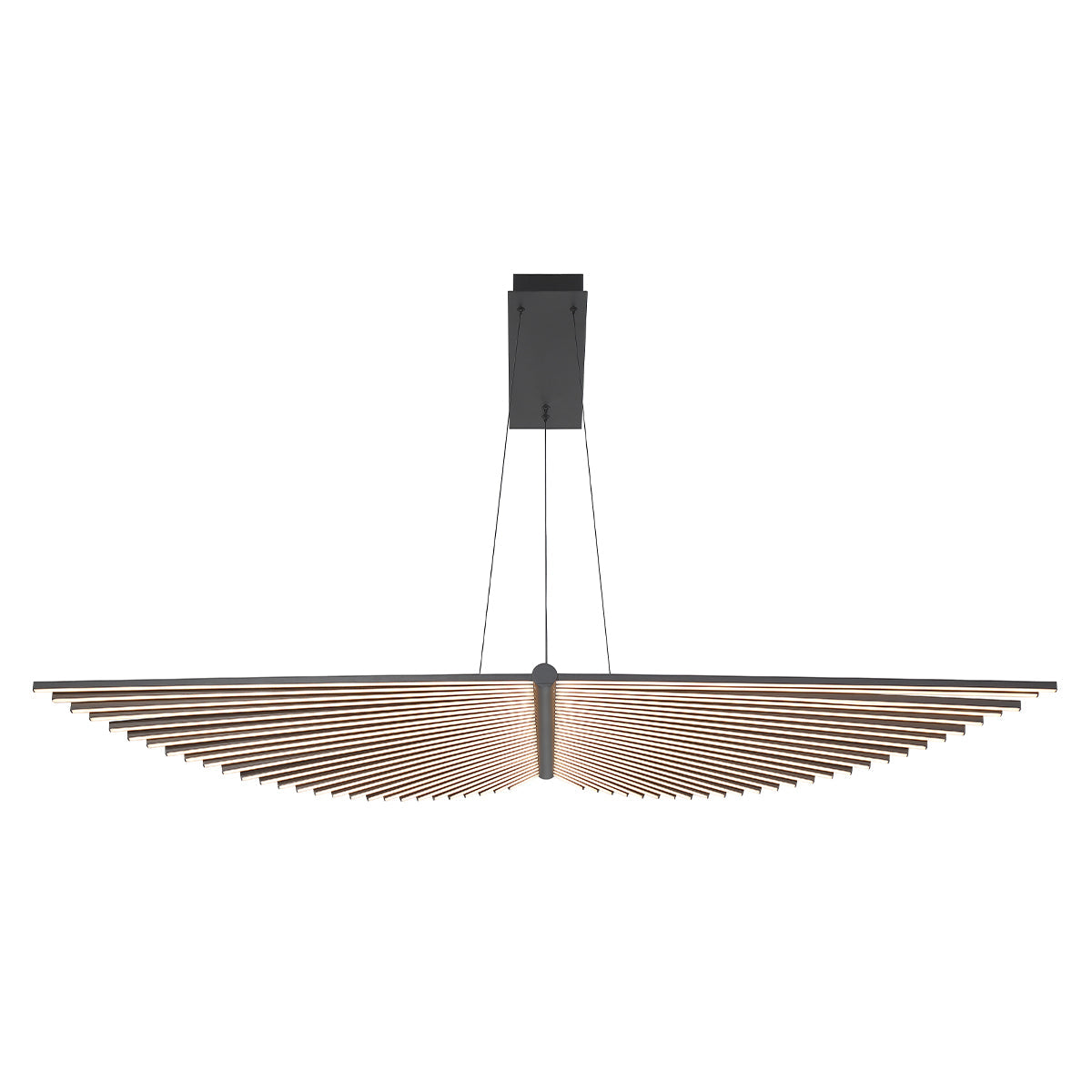 Eurofase Lighting Seraph 59" Dimmable Integrated LED Matte Black Chandelier With Acrylic Shades