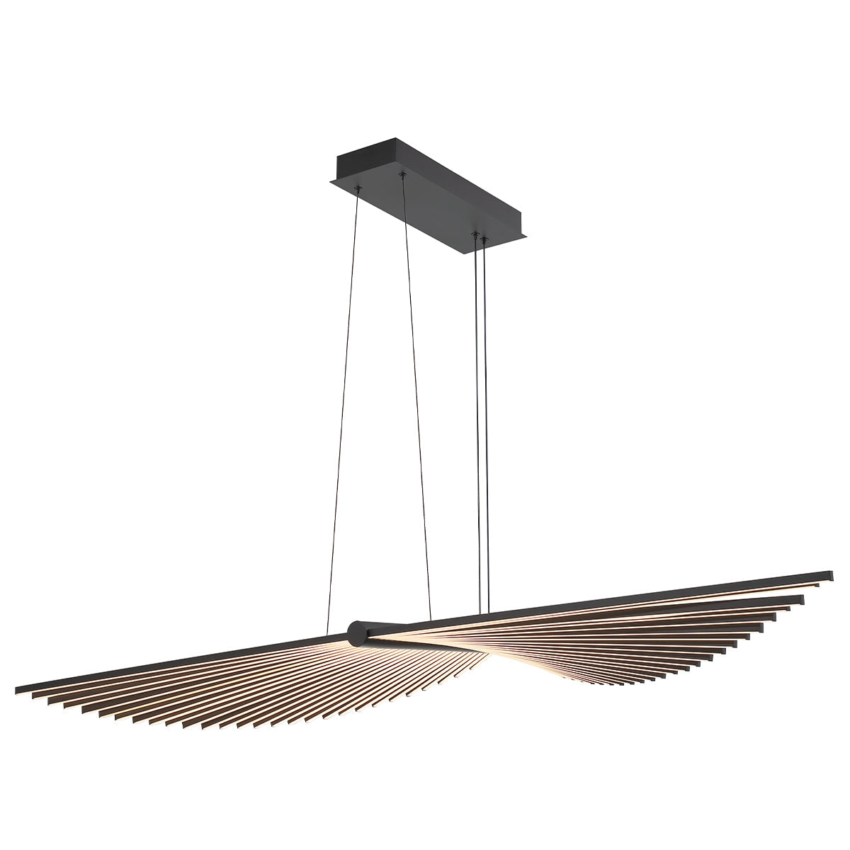 Eurofase Lighting Seraph 59" Dimmable Integrated LED Matte Black Chandelier With Acrylic Shades