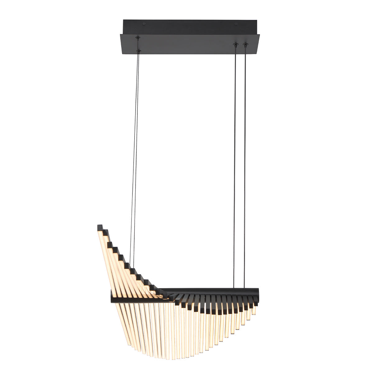 Eurofase Lighting Seraph 59" Dimmable Integrated LED Matte Black Chandelier With Acrylic Shades