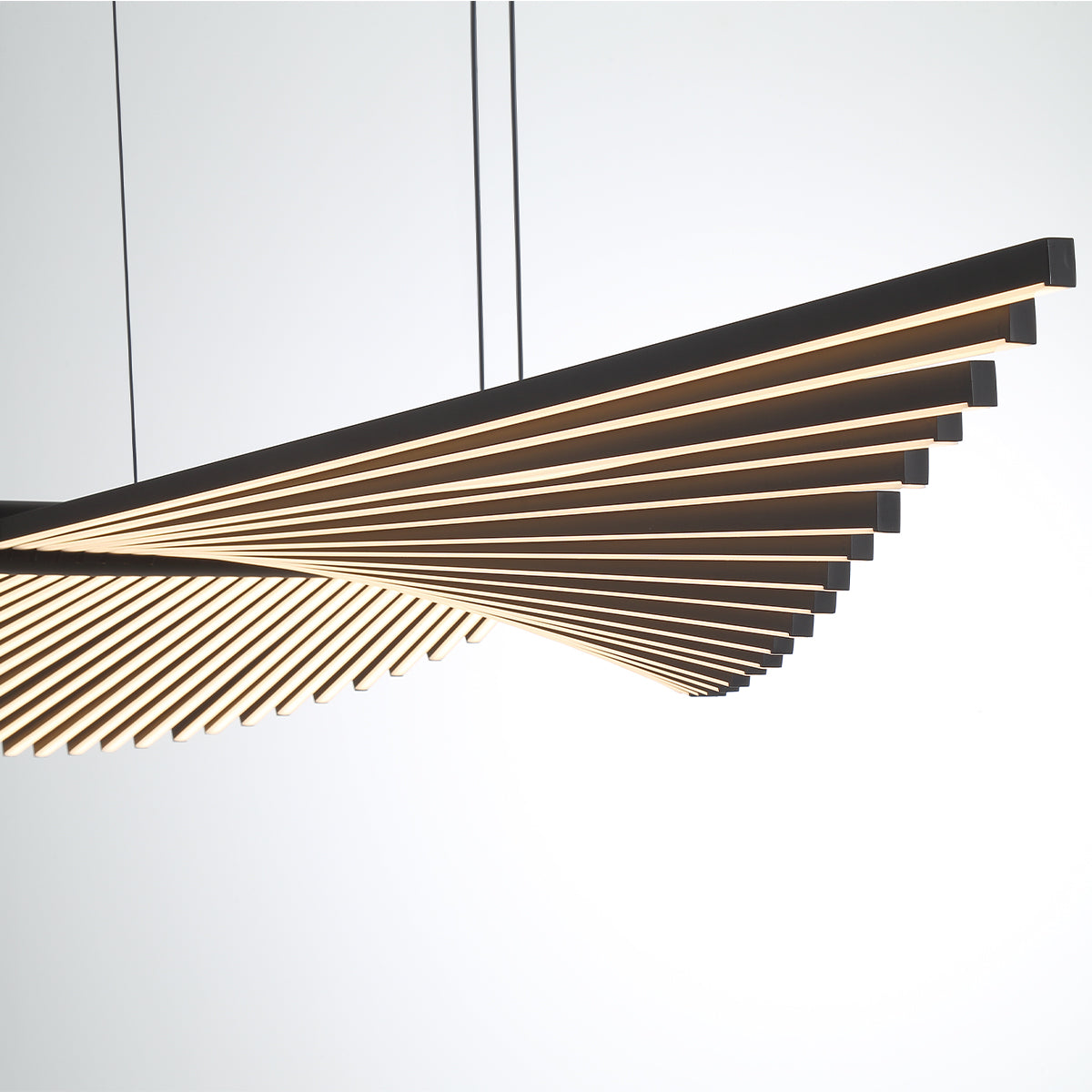 Eurofase Lighting Seraph 59" Dimmable Integrated LED Matte Black Chandelier With Acrylic Shades