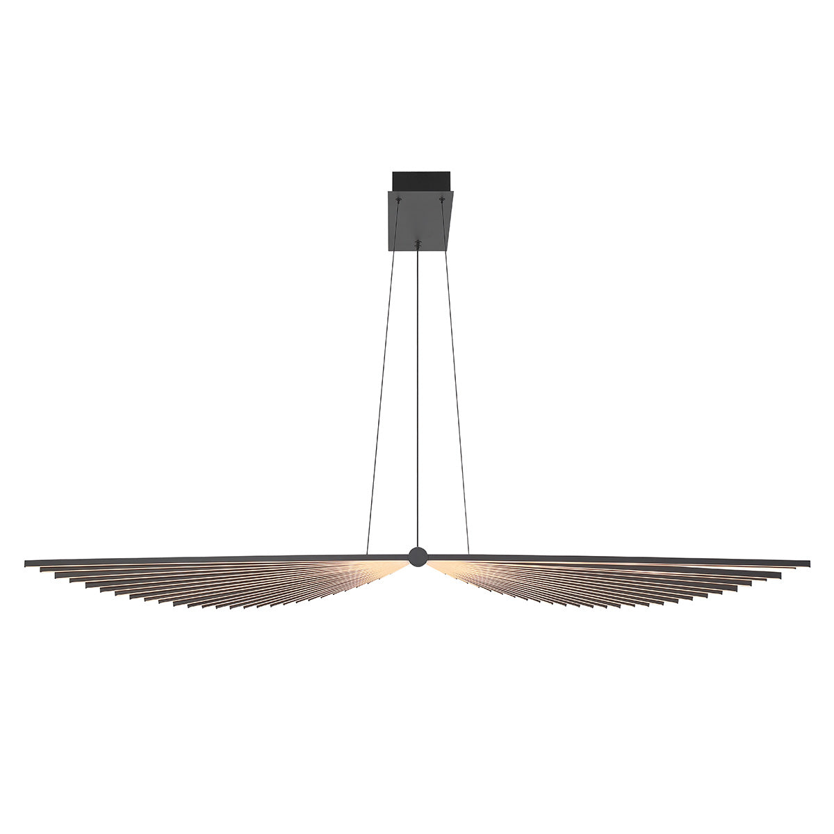 Eurofase Lighting Seraph 59" Dimmable Integrated LED Matte Black Chandelier With Acrylic Shades