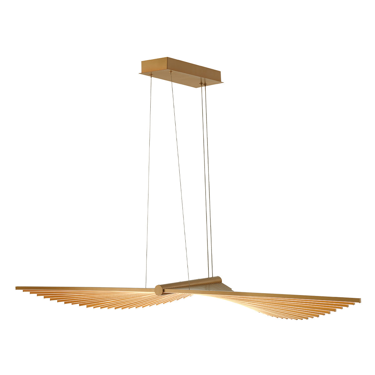 Eurofase Lighting Seraph 59" Dimmable Integrated LED Matte Gold Chandelier With Acrylic Shades